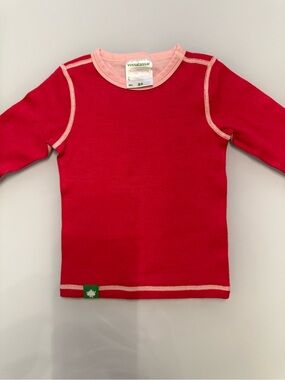 Vossatassar Merino Wool Base Layer Top Pink Size 90 (18–24 Months)
